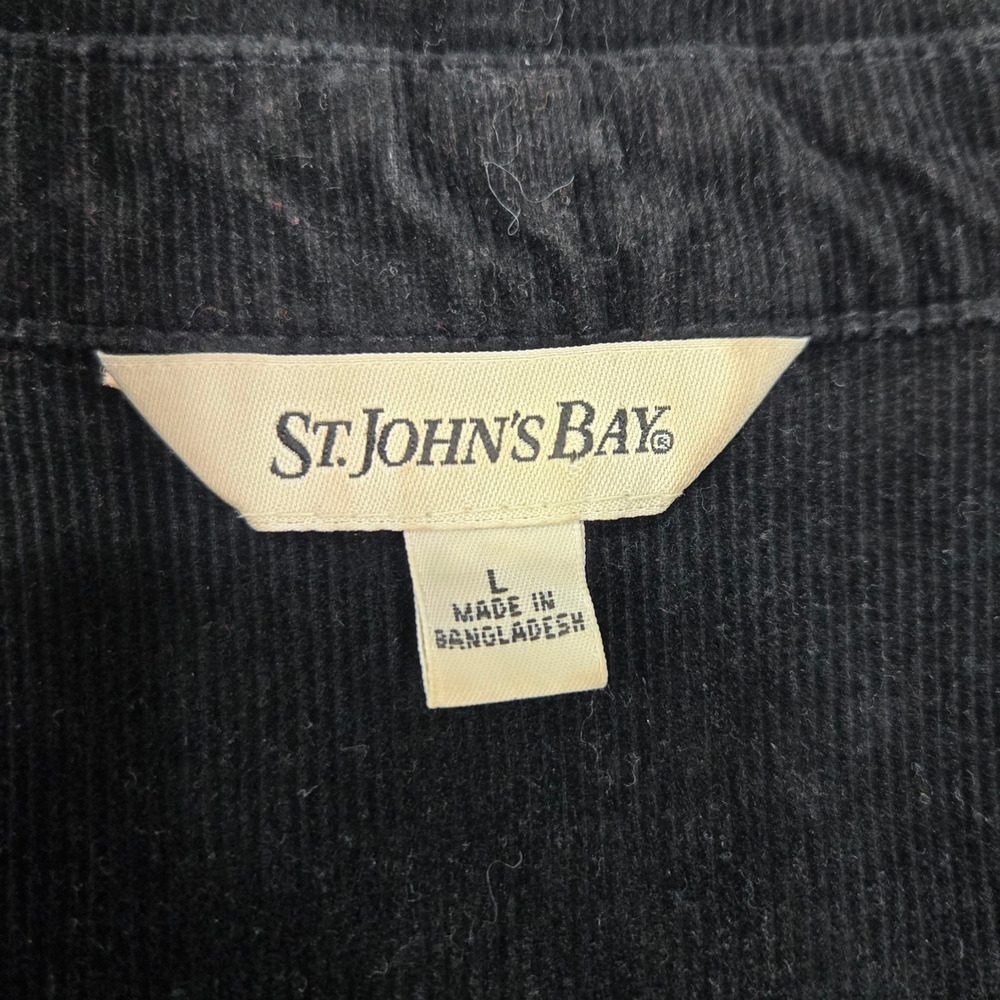 Y2k Black Corduroy Front Button Collared Welt Poc… - image 4